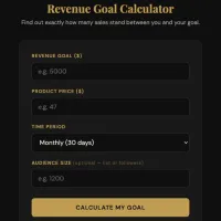 Revenue Goal Calculator – Personal Use Only