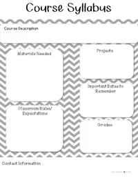 Back to School Editable Syllabus Template for Middle School and High School – Image 1