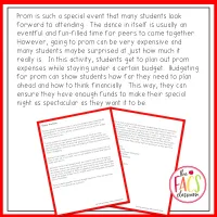Life Skills Budgeting Worksheets for Prom Shopping | Financial Literacy | FCS – Image 1