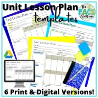 Lesson Plan Template Editable for Unit Lessons | Print or Google Slides – Image 1