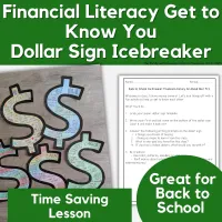 Back to School Ice Breaker Dollar Sign All About Me | FCS | Financial Literacy – Image 3