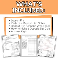 Financial Literacy High School Personal Finance Banking Deposit Slip Worksheets – Image 4