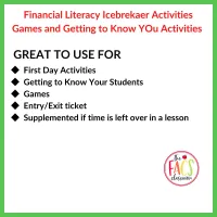 Back to School | Financial Literacy Ice Breaker Activities | High School | FCS – Image 6