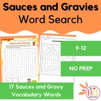Sauces and Gravies Word Search | Food and Nutrition | FCS – Image 4
