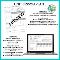 Lesson Plan Template Editable for Unit Lessons | Print or Google Slides – Image 4