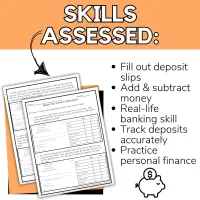 Financial Literacy High School Personal Finance Banking Deposit Slip Worksheets – Image 2