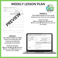 Editable Weekly Lesson Plan Template for Teachers | Printable & Google Slides – Image 3