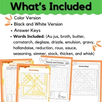 Sauces and Gravies Word Search | Food and Nutrition | FCS – Image 1