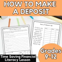 Financial Literacy High School Personal Finance Banking Deposit Slip Worksheets – Image 3