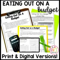 Financial Literacy Eating Out On A Budget Menu Activity | Life Skills – Image 1