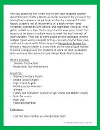 No Prep Women's History Month Cookbook Review Worksheet for FCS Cooking – Image 5