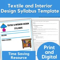 Textile and Interior Design Course Syllabus Template | Back to School | FCS – Image 1
