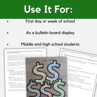 Back to School Ice Breaker Dollar Sign All About Me | FCS | Financial Literacy – Image 2