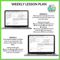 Editable Weekly Lesson Plan Template for Teachers | Printable & Google Slides – Image 2
