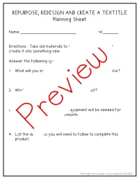 Fashion Design Recycling and Up Cycling Project | Sewing | FCS | Life Skills – Image 1