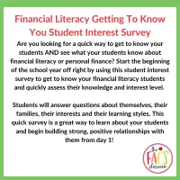 Back to School Financial Literacy Interest Survey Print and Digital | FCS – Image 2