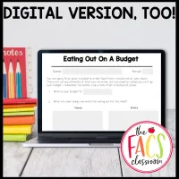 Financial Literacy Eating Out On A Budget Menu Activity | Life Skills – Image 3