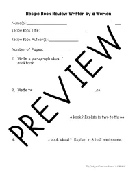 No Prep Women's History Month Cookbook Review Worksheet for FCS Cooking – Image 1