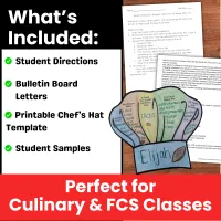 Back to School Ice Breaker Chef’s Hat All About Me | FCS | Food and Cooking – Image 4