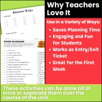 Back to School Food and Cooking Ice Breaker Activities | FCS | Culinary – Image 4