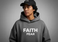 FAITH / FEAR Hoodie - Grey Skies – S