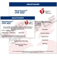 American Heart Association Certification Card – Image 1
