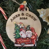 Christmas Trucks Ornaments – 2 Gnome Red Truck, White