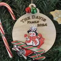 Christmas Trucks Ornaments – Airplane, White
