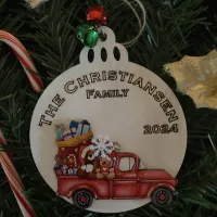 Christmas Trucks Ornaments – Presents Red Truck, White