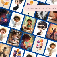 January Raw Illustrations Pack – Image 1