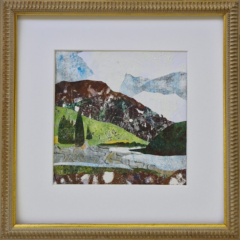 ‘Whispers of the Mountains; - Collage geïnspireerd op het Canadese berglandschap – Afbeelding 1