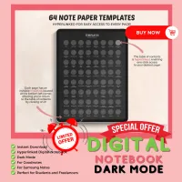 Dark Digital Note Paper for iPad and Android | Dark Mode | For Goodnotes and Samsund Notes – Image 4