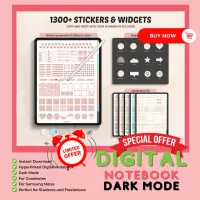 Dark Digital Note Paper for iPad and Android | Dark Mode | For Goodnotes and Samsund Notes – Image 3