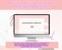 Daily Gratitude Journal Printable & Digital | 732 Page Aesthetic Self Care & Mental Wellness Planner – Image 4