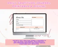 Daily Gratitude Journal Printable & Digital | 732 Page Aesthetic Self Care & Mental Wellness Planner – Image 6