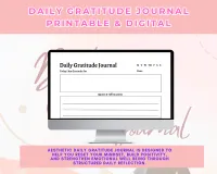 Daily Gratitude Journal Printable & Digital | 732 Page Aesthetic Self Care & Mental Wellness Planner – Image 5