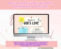 Daily Gratitude Journal Printable & Digital | 732 Page Aesthetic Self Care & Mental Wellness Planner – Image 3