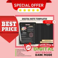 Dark Digital Note Paper for iPad and Android | Dark Mode | For Goodnotes and Samsund Notes – Image 1