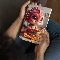 Spiral Notebook - Baby Cereal Fantasy Dragon, 140 dotted pages – Image 2