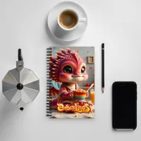 Spiral Notebook - Baby Cereal Fantasy Dragon, 140 dotted pages – Image 5