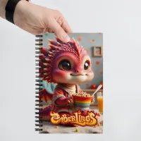 Spiral Notebook - Baby Cereal Fantasy Dragon, 140 dotted pages – Image 4