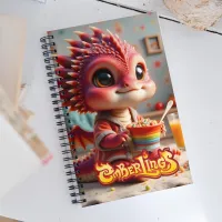 Spiral Notebook - Baby Cereal Fantasy Dragon, 140 dotted pages – Image 3