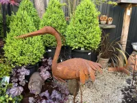 Rustic Heron Garden Sculpture – Handcrafted Metal Art for Outdoor Spaces – Image 3