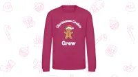 Adult Christmas Jumper – “Christmas Cookie Crew” – Raspberry fizz, XS