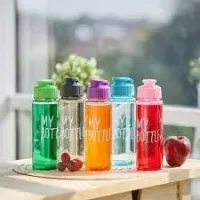 New Design Portable Clear Plastic Travel Sports Drinking Water Bottle (4 PACK) – Image 1