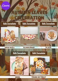 🍁 Autumn Leaves Celebration – Fall Party Digital Decor Bundle 🍂 – Image 1
