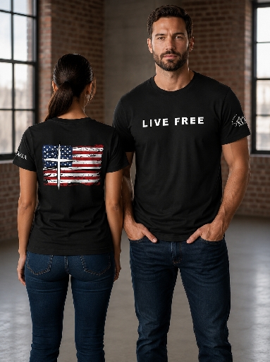 Live Free- Black- 2XL – Image 1