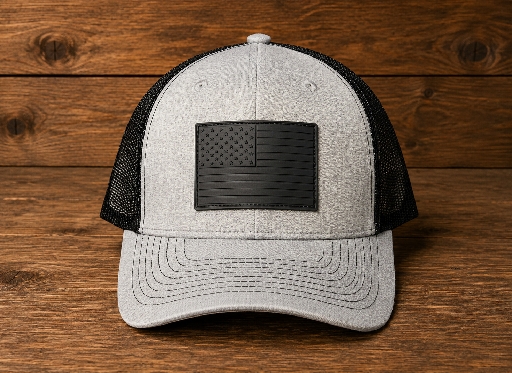 Fierce American Flag-Rubber Patch- Gray & Black – Image 1