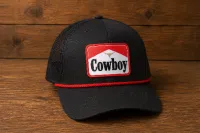 Fierce Cowboy- Woven Patch w red rope- Black & Red – Image 1