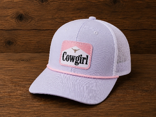 Fierce- Cowgirl rope hat- White & Pink – Image 1